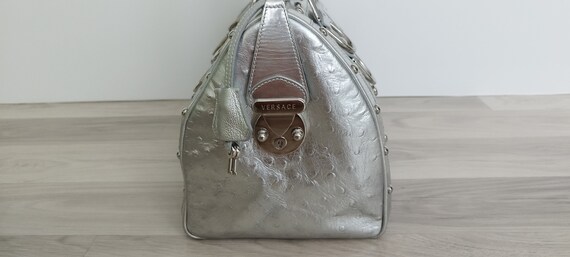 Versace silvery leather handbag Vintage - image 3