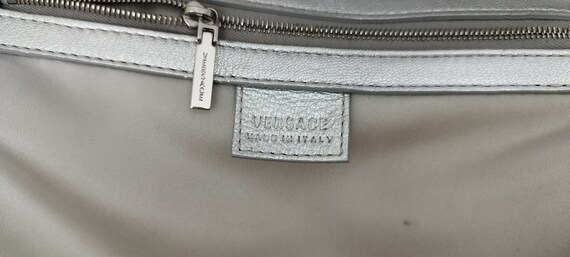 Versace silvery leather handbag Vintage - image 6