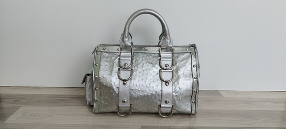 Versace silvery leather handbag Vintage - image 2