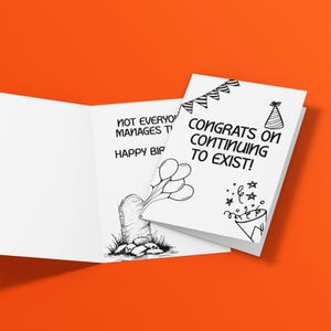 Carte d'anniversaire drôle, félicitations pour les cartes de voeux existantes, humour sarcastique, lot de 10 pièces, félicitations, carte d'amitié, encouragement,