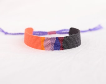 Handwoven Silk Bracelet: Boho Fiber Art Textile Jewelry