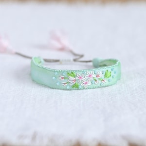 Silk embroidery bracelet,Silk bracelet,Embroidery Bracelet,Textile Bracelet,Embroidered Bracelet,Textile Art Jewlery