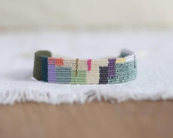 Handwoven Bracelet,Loom Bracelet,Silk Handwoven Bracelet,Abstract Art Jewelry,Textile Jewelry,Boho Chic