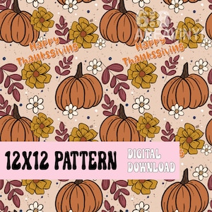 Happy Thanksgiving seamless pattern, Turkey Digital Patterns, Seamless Pattern, Thanksgiving digital paper, turkey png, fabric pattern