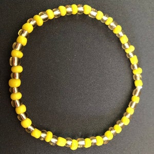 Ilde de oshun Brazalte Religious Yellow Crystal Beads Already Blessed Virgin of Copper Charity