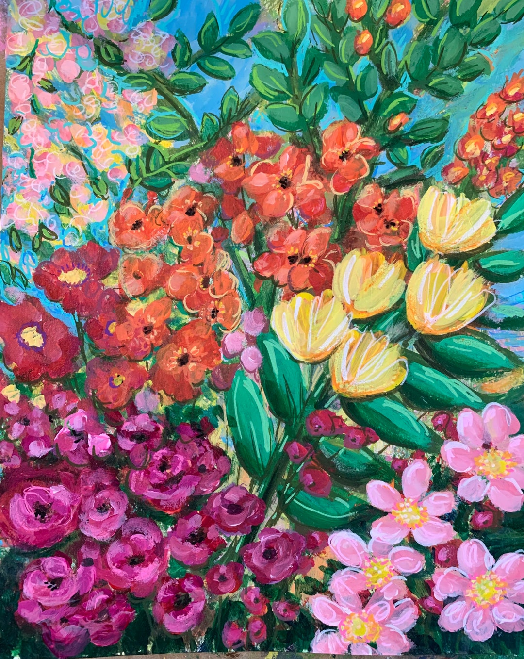 Original Unframed Acrylic Painting on 8 X 10 Paper Abstract Etsy