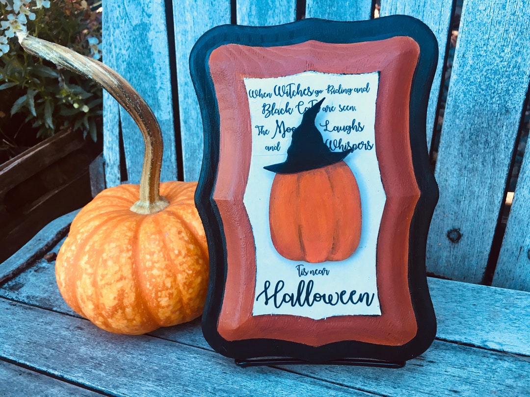 Mixed Media Halloween Pumpkin Art Etsy
