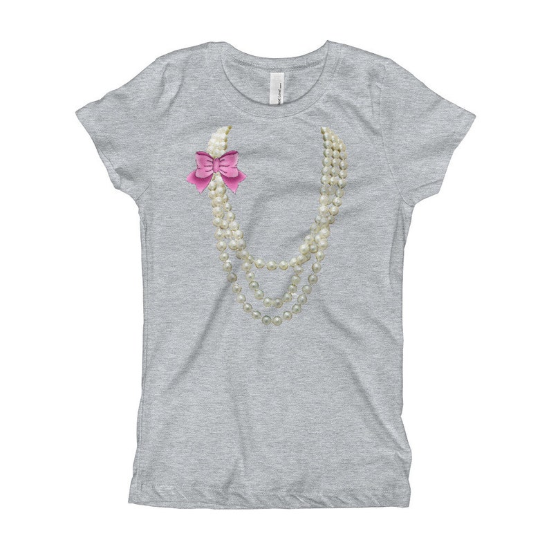 Girl's TShirt Pearl Necklace Etsy