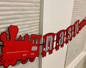 Steam Engine Train 21st Birthday Banner X2 Decorations Husband Dad Mens ANY NAME