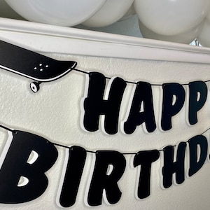 Skateboard Banner, Happy Birthday Banner, Birthday Banner, Skateboarding, Skateboard Theme