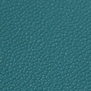 May include: Close-up of teal-colored leather. The surface has a textured, pebbled appearance, with small, irregular bumps and indentations. The color is a deep, saturated teal, with subtle variations in tone across the surface.