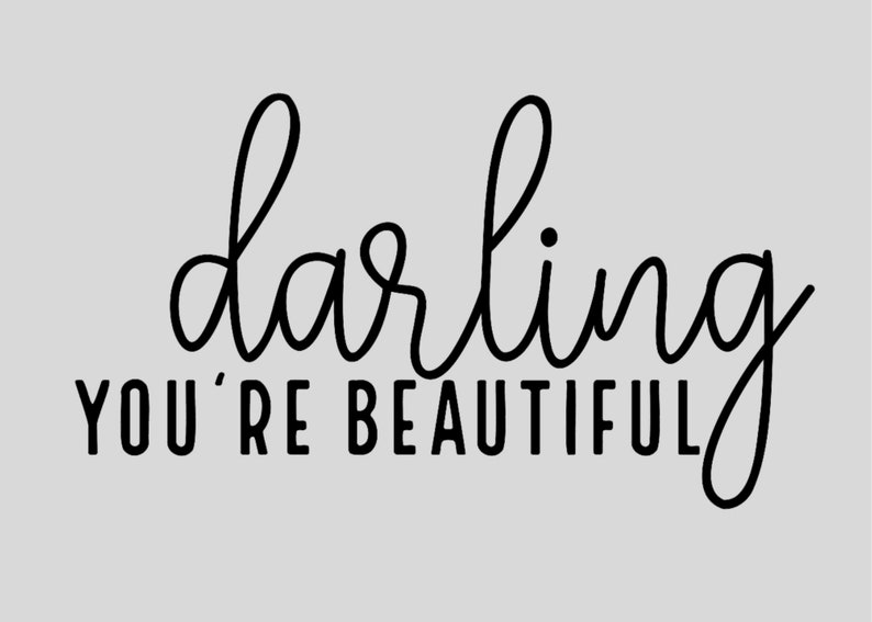 Darling You're Beautiful Mirror Decal Mirror Sticker Etsy