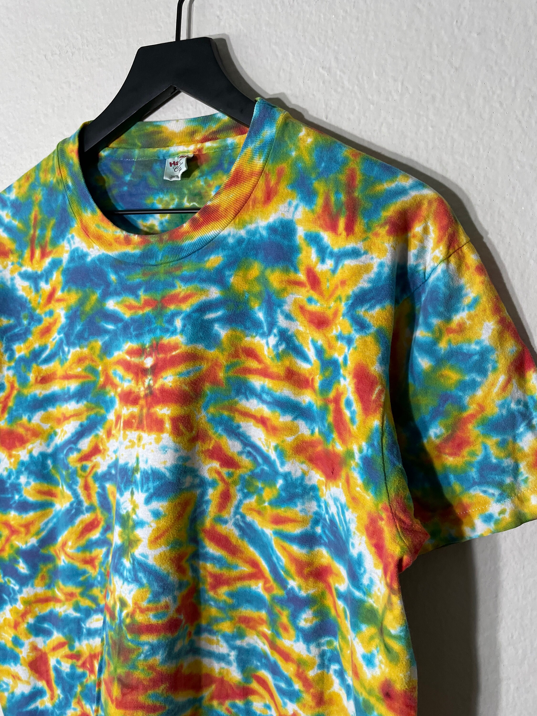 Intage 70s Acid Tie Dye Hanes Blank Trippy single stitch shirt Etsy