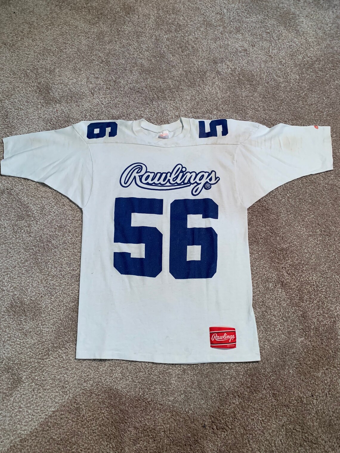 Vintage 80s Rawlings Football jersey number 56 rare vtg size L Etsy