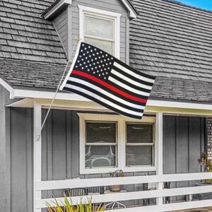 Embroidered or Polyester Red Line Flag 3x5