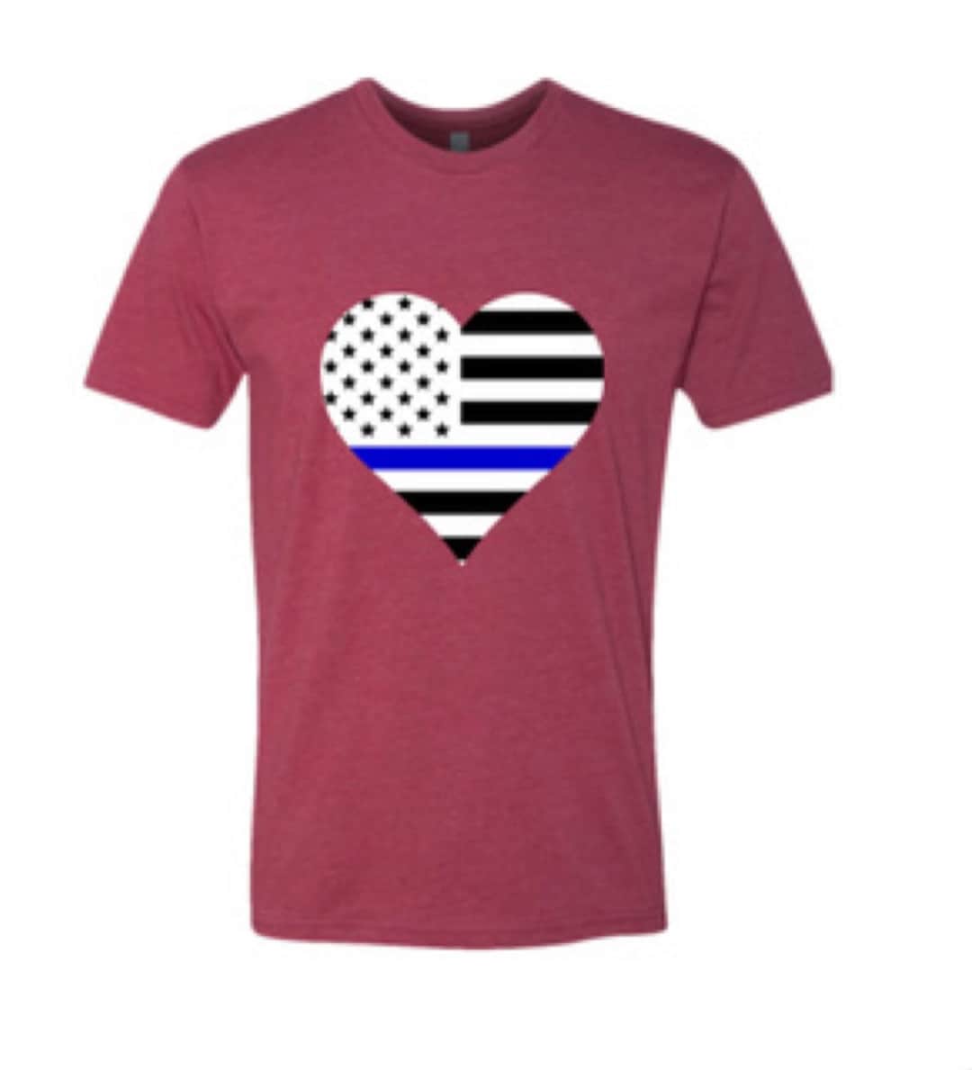 Brown Checkered Heart Crew Neck Tee main image 1