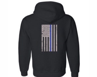 Thin BLUE Line Flag Sweatshirt Hoodie