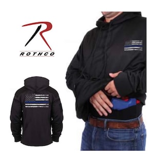 Concealed Carry Hoodie - Blue Line Flag