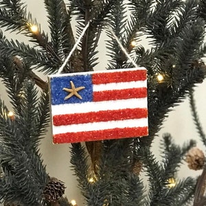 American Flag Christmas Ornament