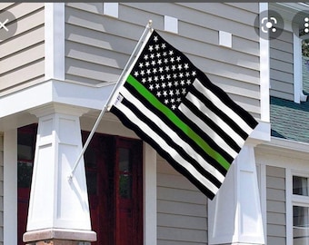 Bandeira dos EUA da Linha Verde Fina 3' x 5'