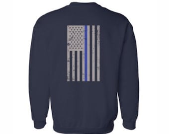Thin BLUE Line Flag Sweatshirt Crewneck