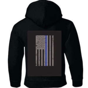 Jugend Blue Line Flagge Hoodie