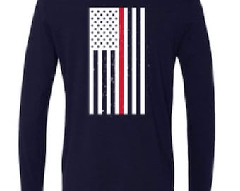 Red Line Flag Long Sleeve Shirt
