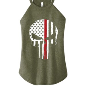 Red Line Skull Rocker Tank