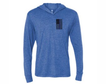 Blue Line Hoodie Long Sleeve Shirt