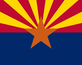 ARIZONA SHAPED State Flag Sticker 14/" shape phoenix car az decal