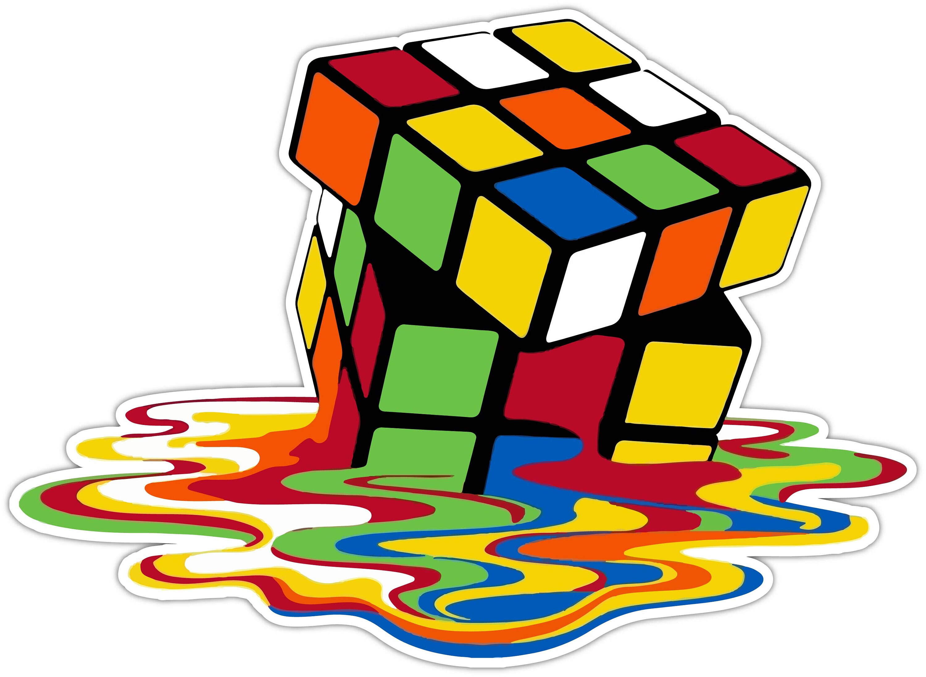 Melting Rubik's Cube Vinyl Sticker Decal SIZES Sign | Etsy