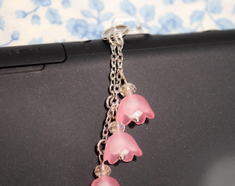 Pink Lily of the Valley Phone Charm – Cottagecore Dust Plug