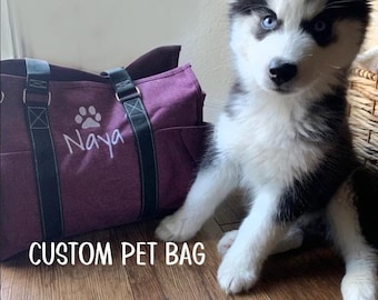 Personalized Pet Tote | Dog Tote | Pet Bag | Personalized Dog Bag | Personalized Dog Travel Tote Bag | Dog Day Care Bag