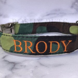 Dog Collar, Embroidered Dog Collar, Personalized Dog Collar, Engraved Dog Collar, Dog Collars, Camo