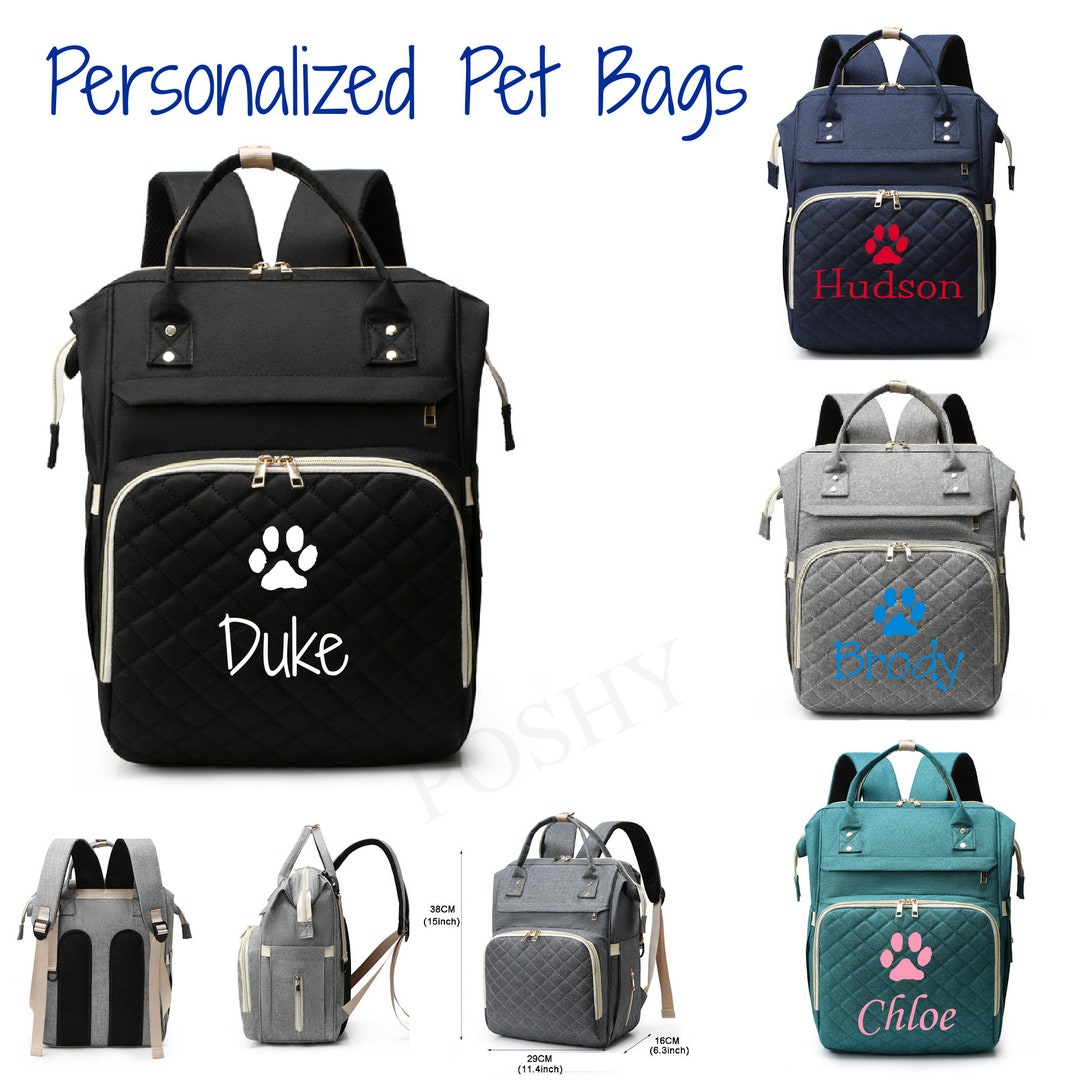 Personalized Pet Tote, Doggie Daycare Bag, New Puppy Gift, Dog Bag With