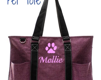 Personalized Pet Tote | Dog Tote | Pet Bag | Personalized Dog Bag | Personalized Dog Travel Tote Bag | Dog Day Care Bag