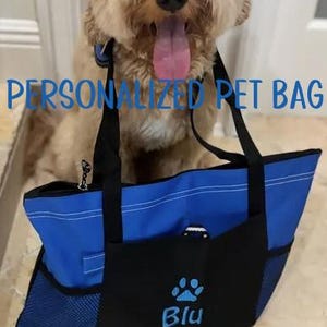 Personalized Dog Tote Bag with Zipper, Pet Travel Bag, Monogrammed Pet Bag, New Puppy Gift, Dog Daycare Tote.