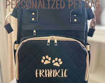Personalized Pet Tote | Backpack | Pet Bag | Personalized Dog Bag | Personalized Dog Travel Tote Bag | Dog Day Care Bag | Dog Travel Tote