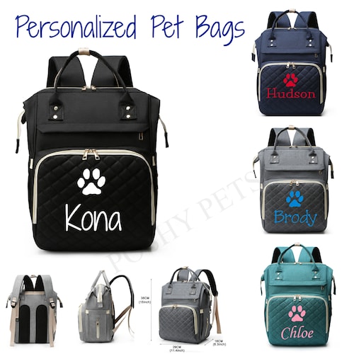 Personalized Pet Tote Backpack Pet Bag Personalized Dog Etsy