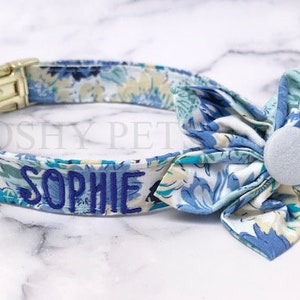 Dog Collar, Embroidered Dog Collar, Personalized Dog Collar, Engraved Dog Collar, Dog Collars, Floral