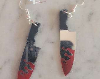 Bloody knife earrings