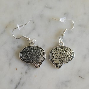 Anatomical brain earrings