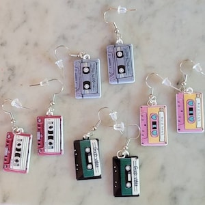 Mix cassette tape earrings CUTE