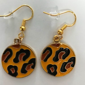 Gold leopard spot earrings
