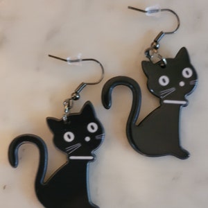 Black cat earrings