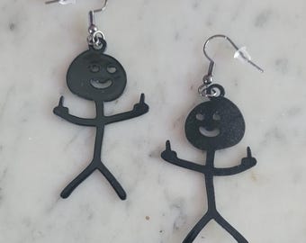 Angry person earrings