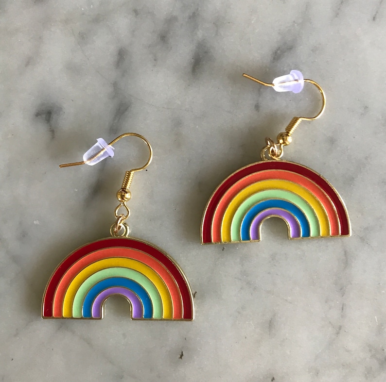 Rainbow Earrings - Etsy