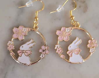 Flower Bunny earrings