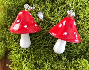 Red Mushroom Earrings