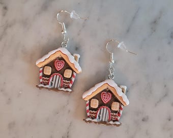 Gingerbread house earrings